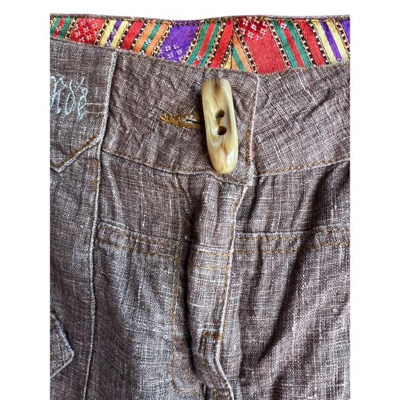 Raison D'etre Women's Pants Wide Leg 100% Linen Brown Pockets Size 31 NEW - Picture 10 of 11